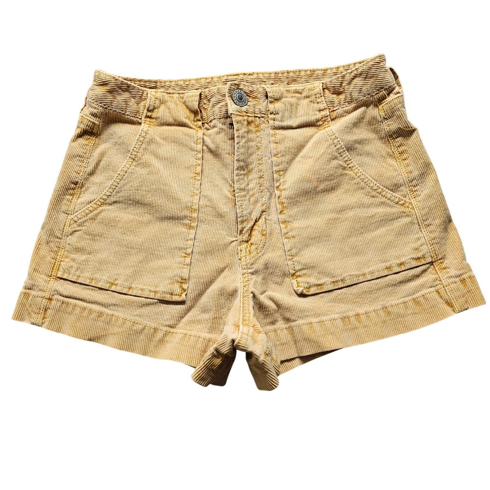 American Eagle Corduroy Shorts Womens 29 Yellow Casual 5-Pocket 2319908206